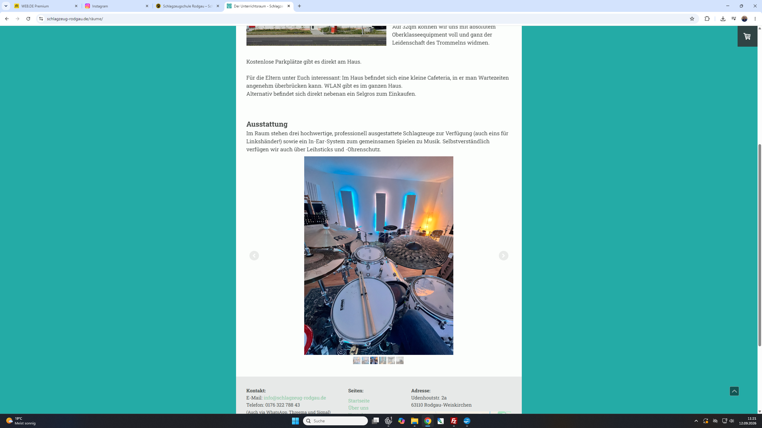 Schlagzeugschule Rodgau – Schlagzeug mit Becken und Sticks